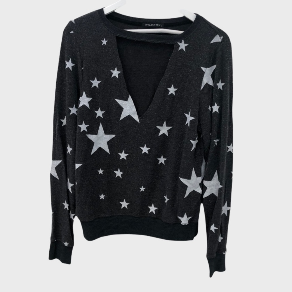 Wildfox Disco Stars Cutout Pullover Top
